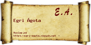 Egri Ágota névjegykártya